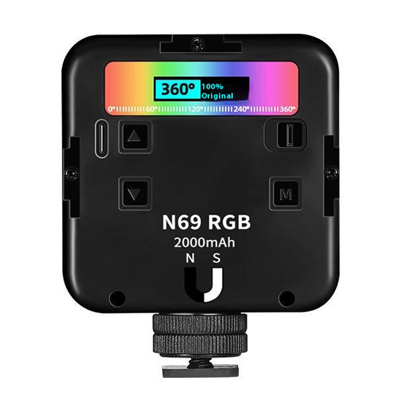 N69 Portable LED Video Light Stepless Dimming Mini RGB Photography Lamp for Vlogging / Phone Shooting