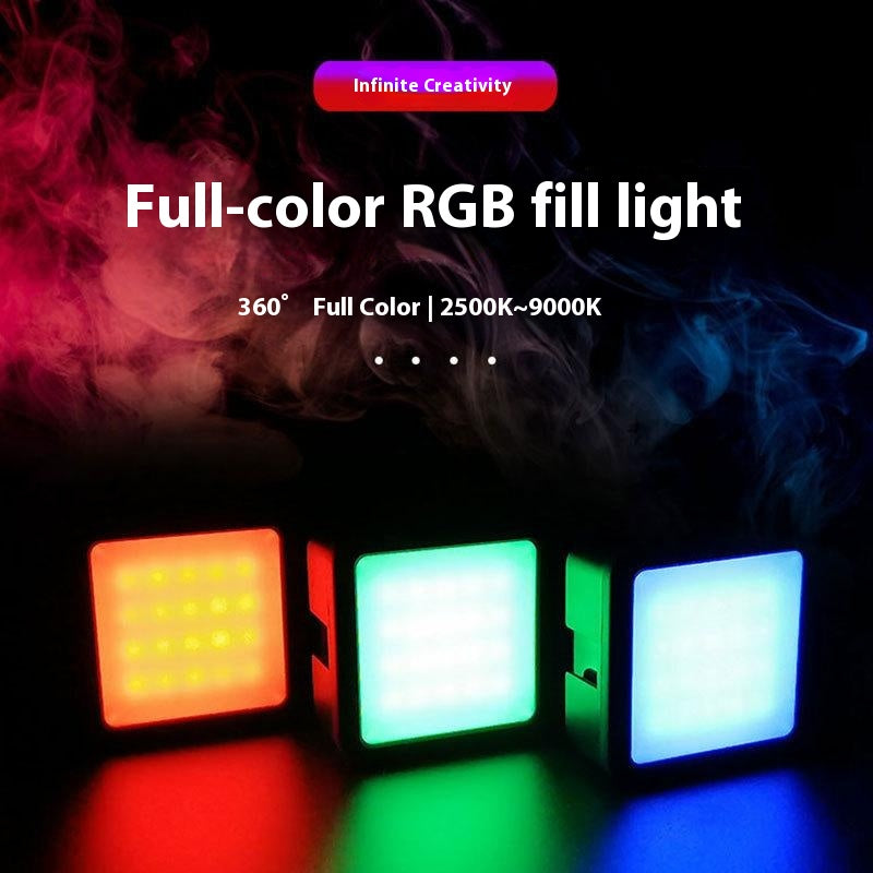 N69 Portable LED Video Light Stepless Dimming Mini RGB Photography Lamp for Vlogging / Phone Shooting