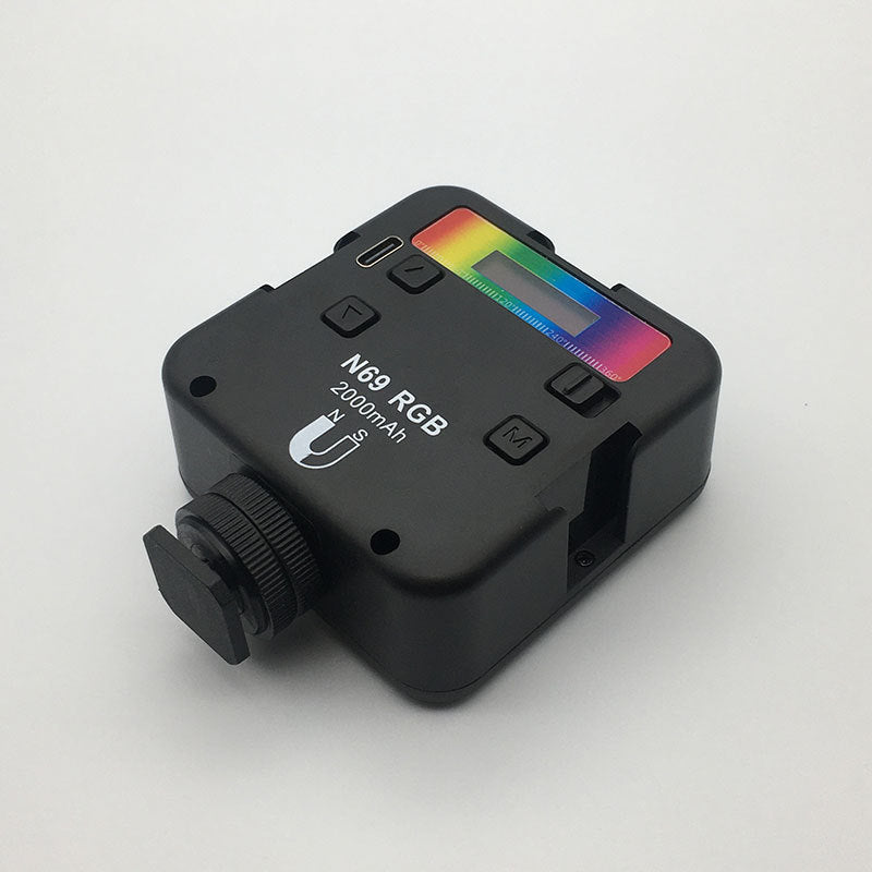 N69 Portable LED Video Light Stepless Dimming Mini RGB Photography Lamp for Vlogging / Phone Shooting