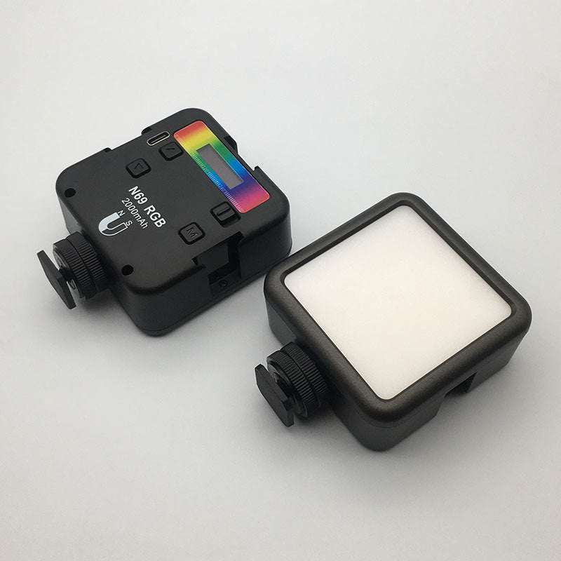 N69 Portable LED Video Light Stepless Dimming Mini RGB Photography Lamp for Vlogging / Phone Shooting