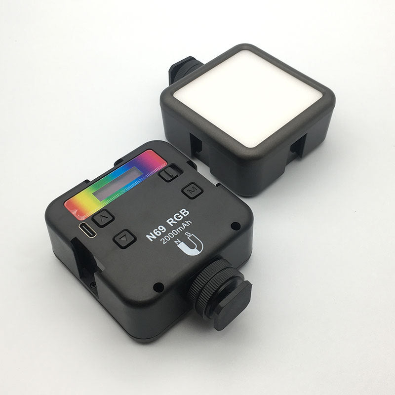 N69 Portable LED Video Light Stepless Dimming Mini RGB Photography Lamp for Vlogging / Phone Shooting