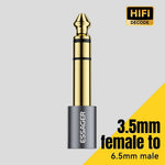ESSAGER Ljudadapter 3,5 mm hane till 6,5 mm hona HiFi-ljud bärbar guldpläterad kontakt