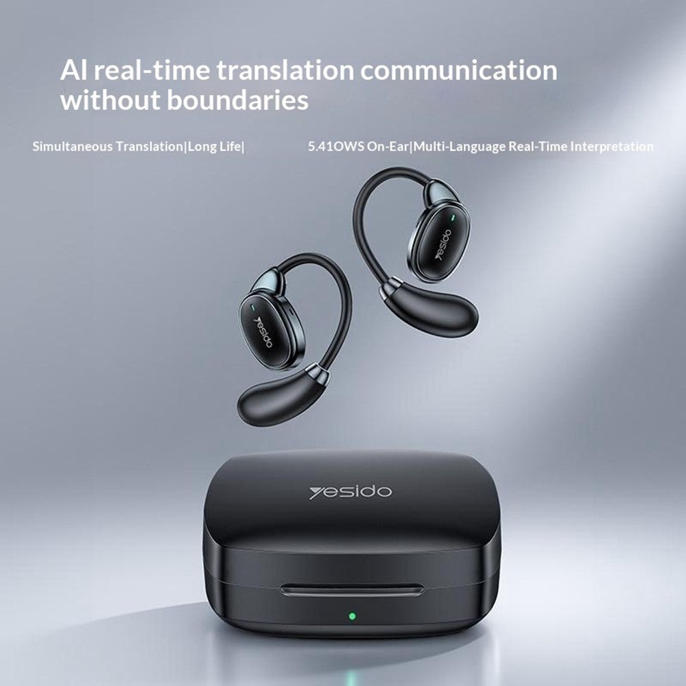 YESIDO YSP33 AI Oversættelses-Earbuds Ørekrog Bærbar Real Time Bluetooth-kompatibel 5.4 Åbne Øre-Hovedtelefoner