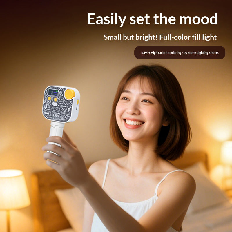 YONGEER TV-10RGB Mini RGB Fill Light 2500K-9900K Magnetic Adjustable LED Video Light for Photography