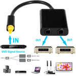 15cm Digital SPDIF Optical Audio Splitter 1 Input 2 Output 2 Way Toslink Splitter Adapter Cable Hub for CD DVD