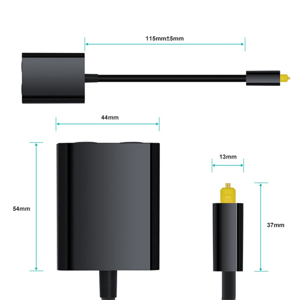 15cm Digital SPDIF Optical Audio Splitter 1 Input 2 Output 2 Way Toslink Splitter Adapter Cable Hub for CD DVD