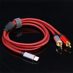 0.5m USB Type-C to 2 RCA Male Audio Cable for Mobile Phone Tablet Connection to Speaker/Amplifier