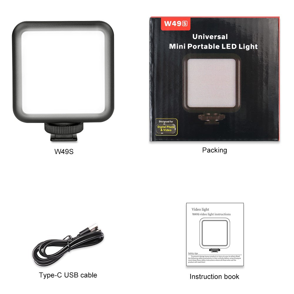 VLOGLITE W49S Mini Skønhed Video Lys Fotografi Live Streaming LED Udfyldningslys