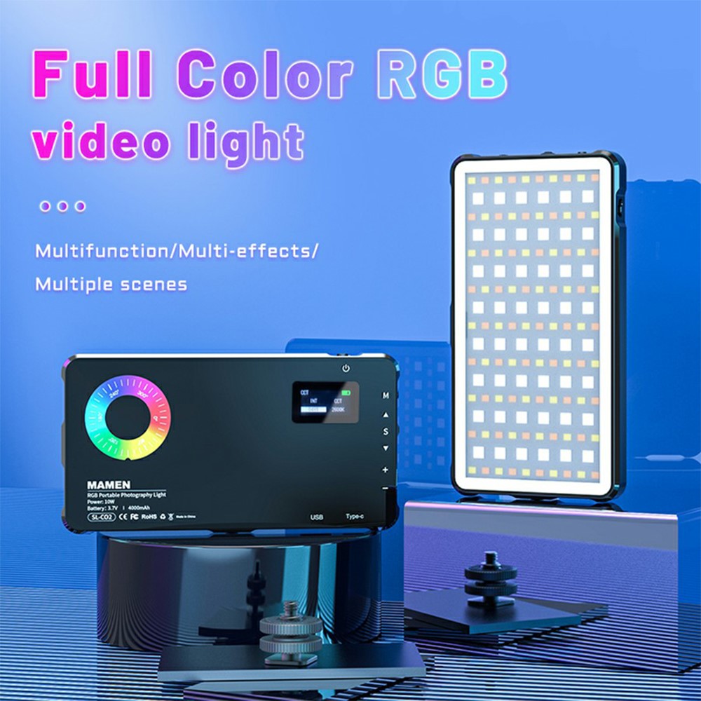 C02 Full Color RGB Video Light 24 Effects Dimmable Pocket Fill Lamp for Live Broadcast