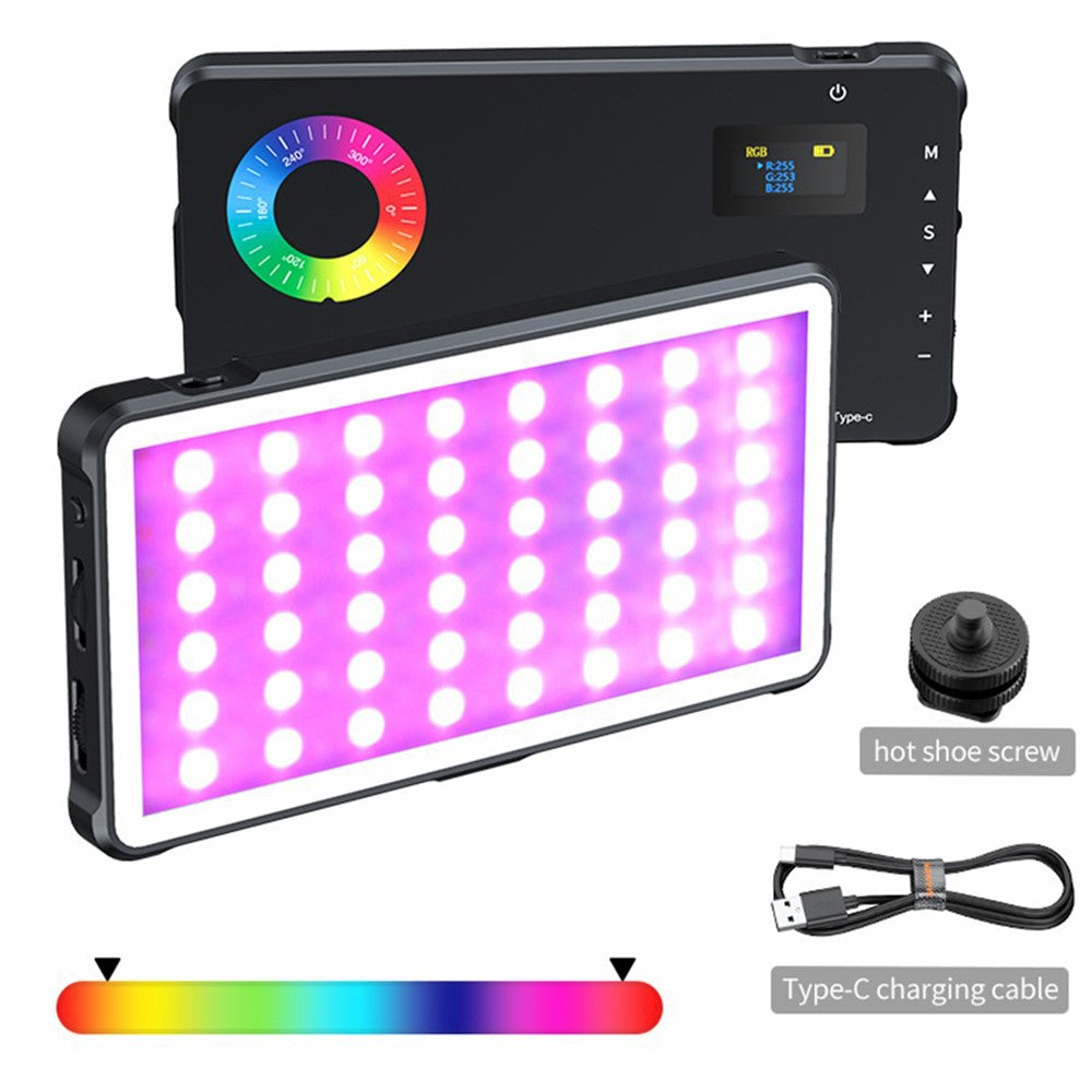 C02 Full Color RGB Video Light 24 Effects Dimmable Pocket Fill Lamp for Live Broadcast