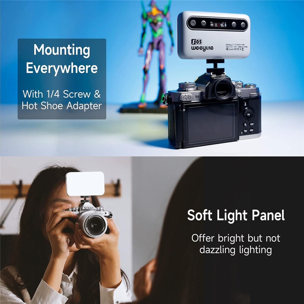 WEEYLITE S05 RGB LED Video Light App Control Portable Fill Light for Live Streaming / Photography