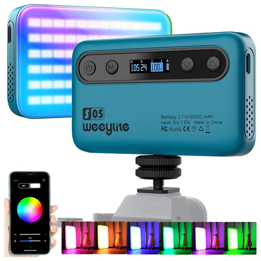 WEEYLITE S05 RGB LED Video Light App Control Portable Fill Light for Live Streaming / Photography