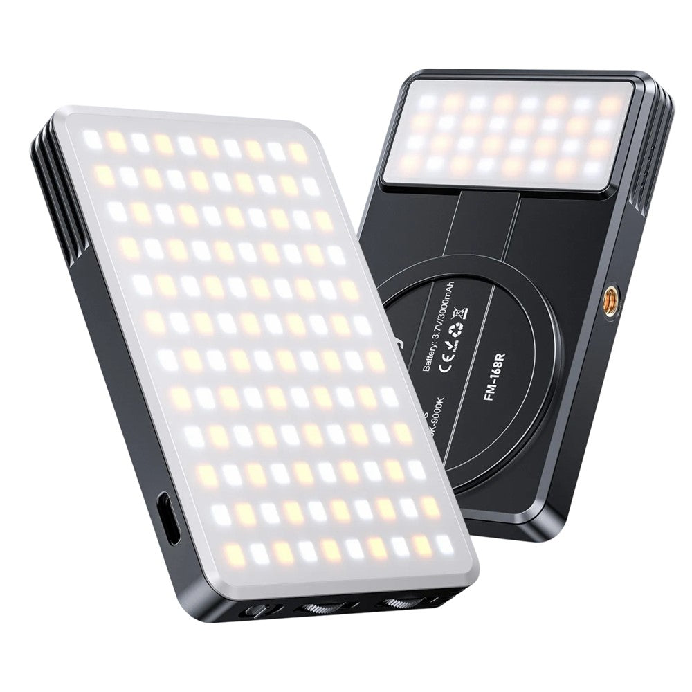 JMARY FM-168R Magnetic Phone Fill Light Dual Color Temperature 160 LED Beads Portable Video Light