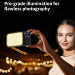 JMARY FM-168R Magnetic Phone Fill Light Dual Color Temperature 160 LED Beads Portable Video Light