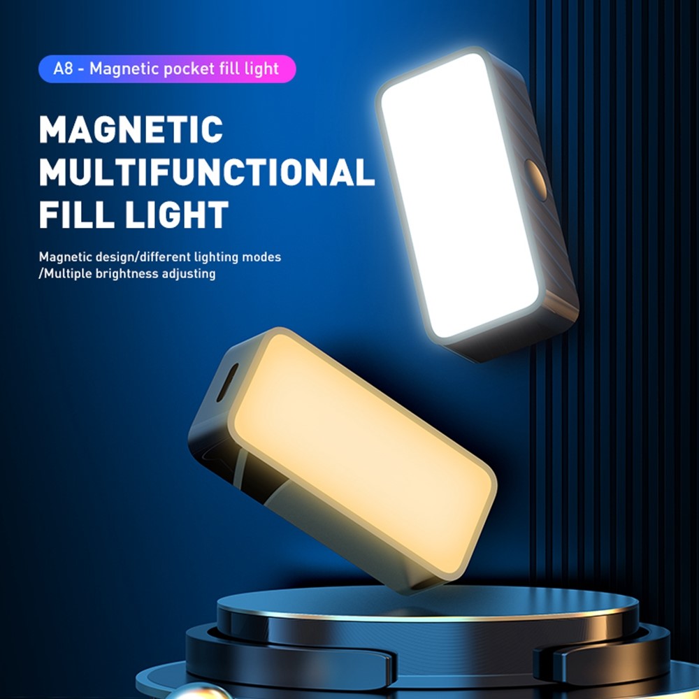 A8 Mini Magnetic Pocket Fill Light Phone Photography Video Streaming Portable LED Light