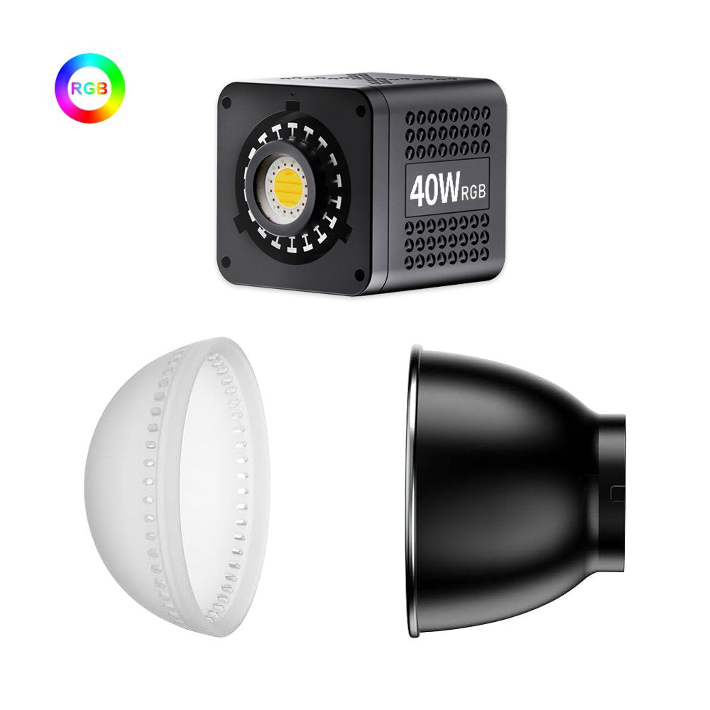VLOGLITE P40RGB 40W COB RGB Videolys 2500K-6500K 20 Effektilstande Studie Videolampe til Fotografering Livestreaming