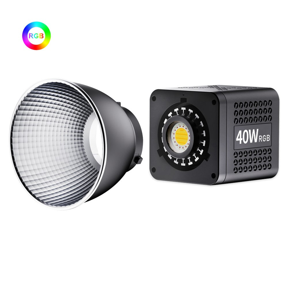 VLOGLITE P40RGB 40W COB RGB Videolys 2500K-6500K 20 Effektilstande Studie Videolampe til Fotografering Livestreaming