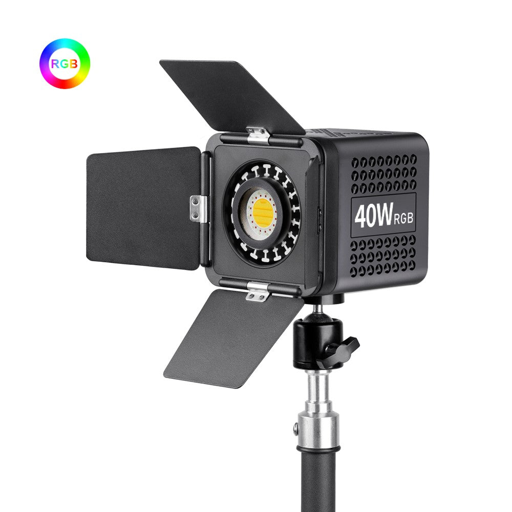 VLOGLITE P40RGB 40W COB RGB Videolys 2500K-6500K 20 Effektilstande Studie Videolampe til Fotografering Livestreaming