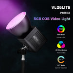 VLOGLITE P40RGB 40W COB RGB Videolys 2500K-6500K 20 Effektilstande Studie Videolampe til Fotografering Livestreaming