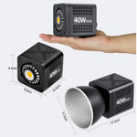 VLOGLITE P40RGB 40W COB RGB Videolys 2500K-6500K 20 Effektilstande Studie Videolampe til Fotografering Livestreaming