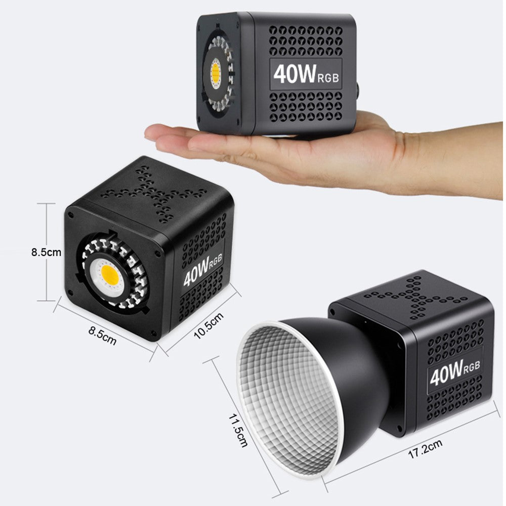 VLOGLITE P40RGB 40W COB RGB Videolys 2500K-6500K 20 Effektilstande Studie Videolampe til Fotografering Livestreaming