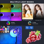 VLOGLITE P40RGB 40W COB RGB Videolys 2500K-6500K 20 Effektilstande Studie Videolampe til Fotografering Livestreaming