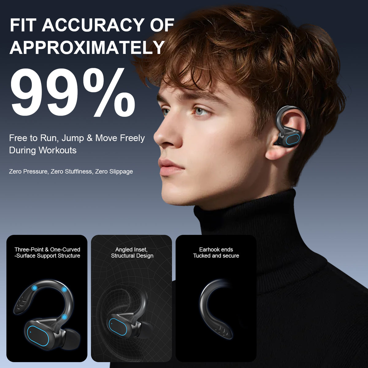XH13 Bluetooth-compatible Ear-hook In-Ear Earbuds 60ms Low Latency Gaming Sports Earbuds