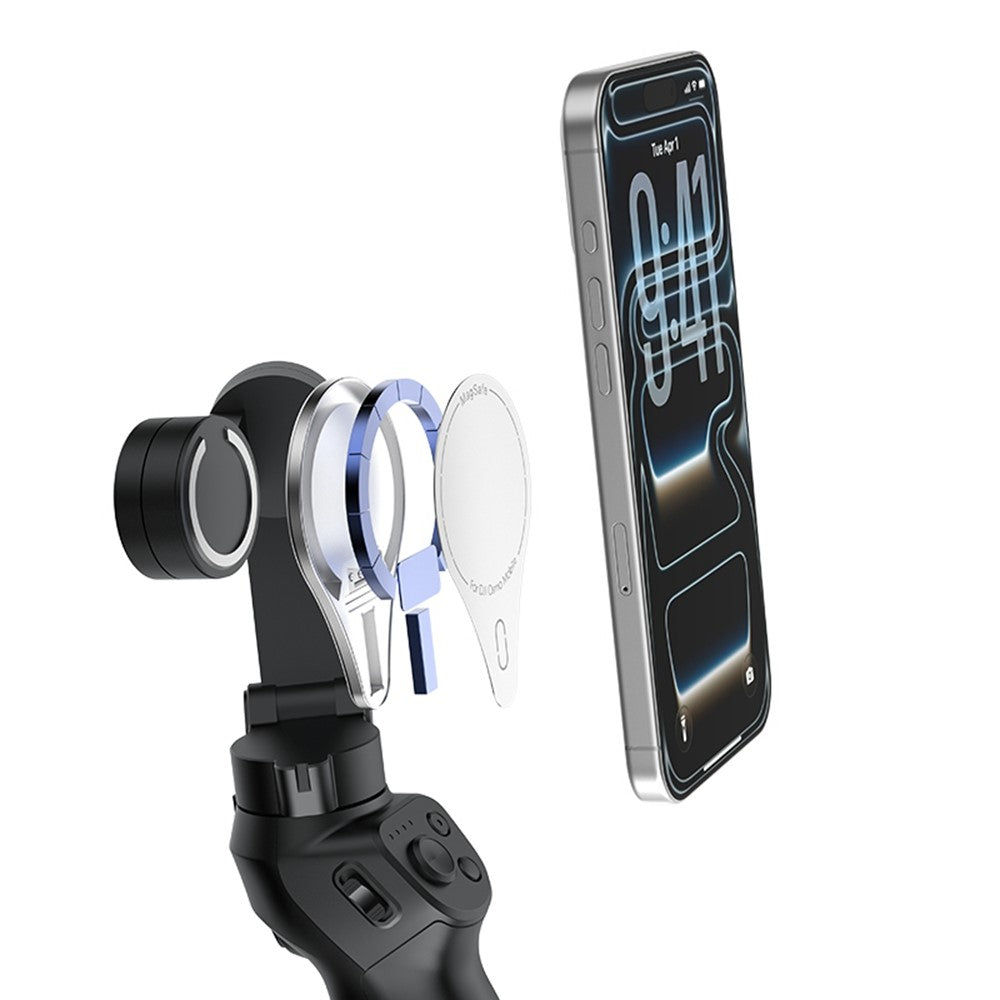 VRIG CA-04 Magnetic Quick Release Back Sticker Mount Stand for DJI Osmo Mobile 8  /  7P  / 7  /  6  /  5  /  SE Aluminum Alloy Portable Stabilizer Mount