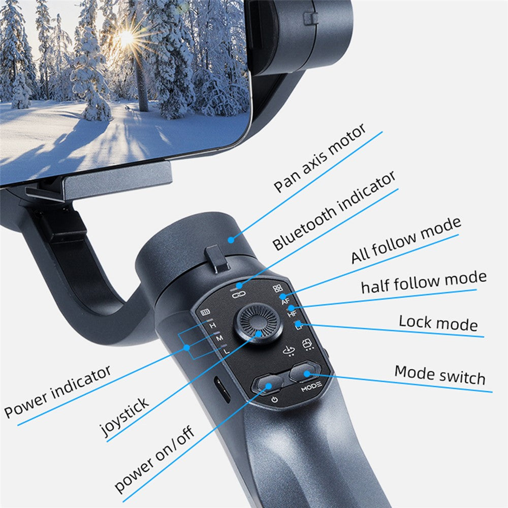 F10 Pro Three-Axis Anti-Shake Selfie Stick Tripod Phone Holder Gimbal Stabilizer Support APP for Vlog Live-Streaming