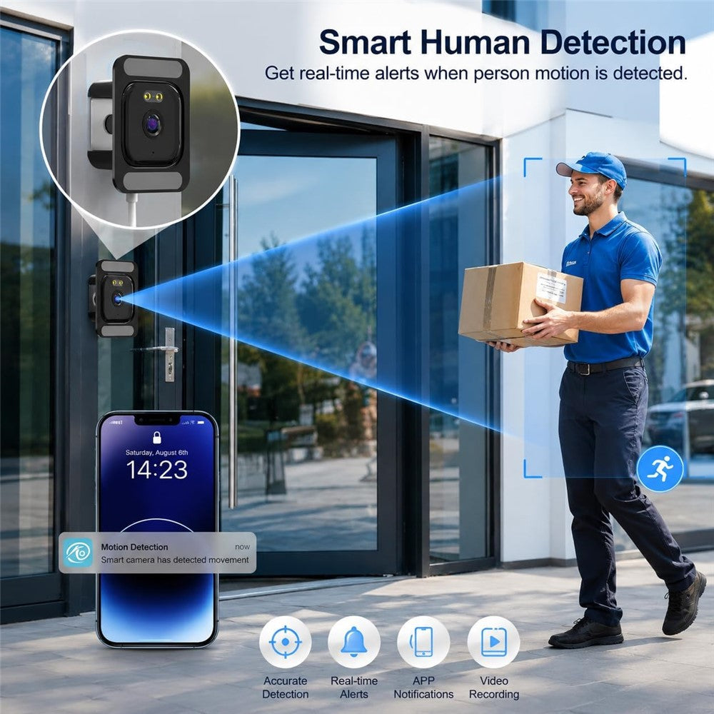 K66 2K Window Camera Dual-Band WiFi Full-Color Night Vision Human Detection for Home Security (without TF Card)