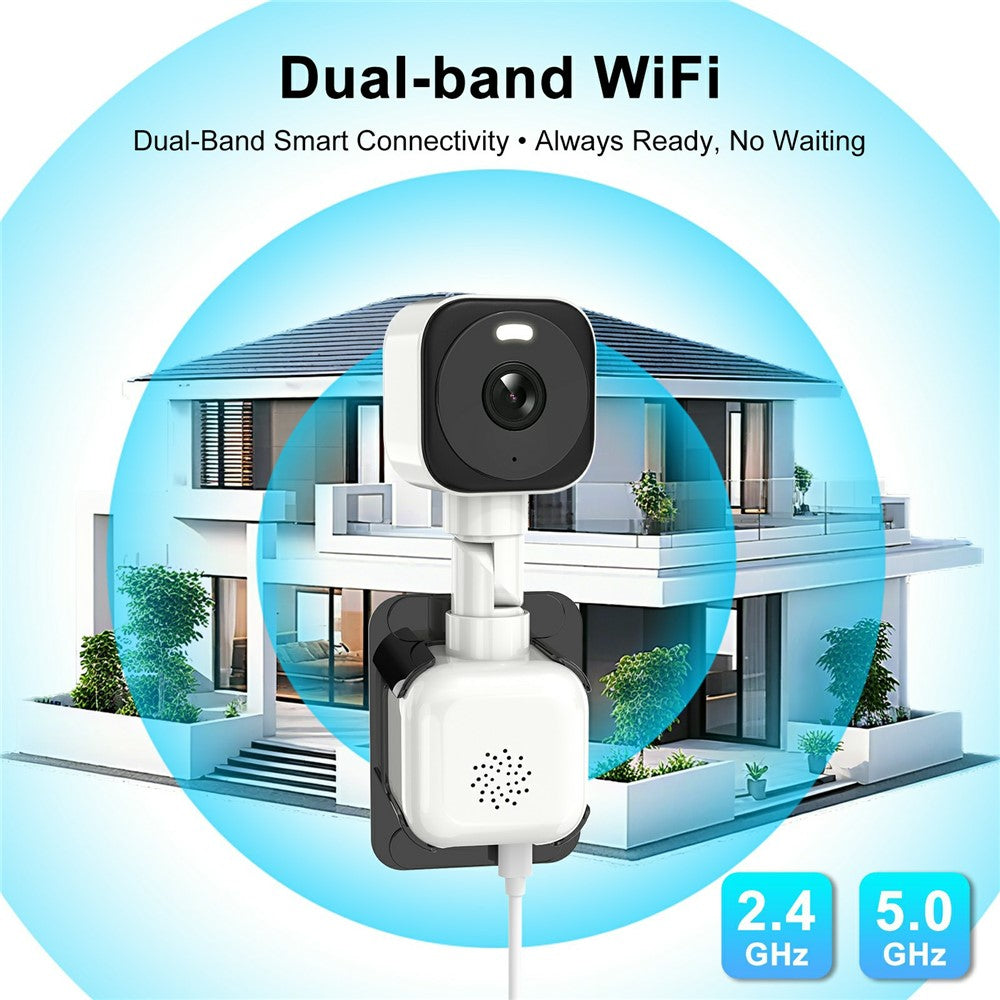 K90 Dual-Lens Window Security Camera 2K Dual-Band WiFi Two-Way Audio Human Detection for Glass Windows (without TF Card)