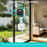 K90 Dual-Lens Window Security Camera 2K Dual-Band WiFi Two-Way Audio Human Detection for Glass Windows (without TF Card)