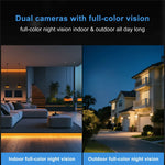 K90 Dual-Lens Window Security Camera 2K Dual-Band WiFi Two-Way Audio Human Detection for Glass Windows (without TF Card)