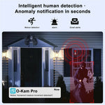 K90 Dual-Lens Window Security Camera 2K Dual-Band WiFi Two-Way Audio Human Detection for Glass Windows (without TF Card)