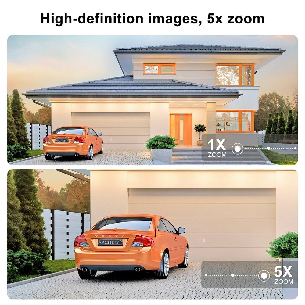 K90 Dual-Lens Window Security Camera 2K Dual-Band WiFi Two-Way Audio Human Detection for Glass Windows (without TF Card)