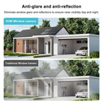 K90 Dual-Lens Window Security Camera 2K Dual-Band WiFi Two-Way Audio Human Detection for Glass Windows (without TF Card)