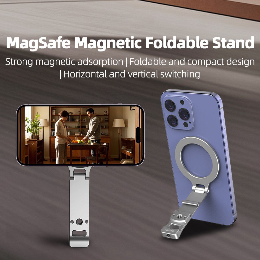 FLYMILE Magnetic Foldable Stand Phone Back Aluminum Alloy Horizontal / Vertical Support Bracket