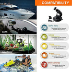 Car Phone Holder 2-in-1 Strong Suction Cup Stand Multi-angle Adjustable Mount with Phone Clamp for Dashboard Windshield
