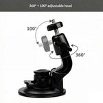 Car Phone Holder 2-in-1 Strong Suction Cup Stand Multi-angle Adjustable Mount with Phone Clamp for Dashboard Windshield