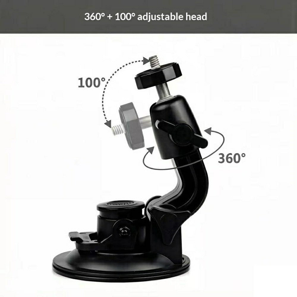 Car Phone Holder 2-in-1 Strong Suction Cup Stand Multi-angle Adjustable Mount with Phone Clamp for Dashboard Windshield