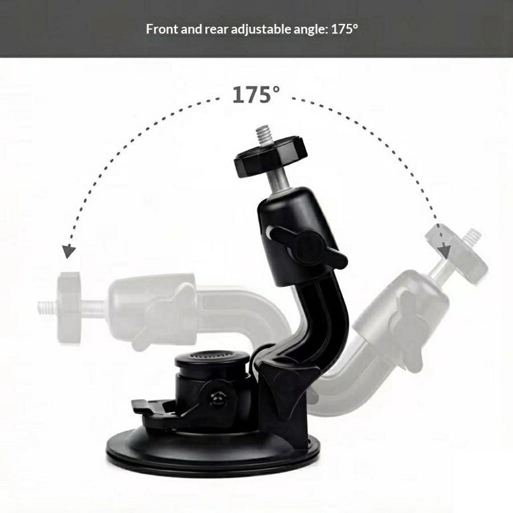 Car Phone Holder 2-in-1 Strong Suction Cup Stand Multi-angle Adjustable Mount with Phone Clamp for Dashboard Windshield
