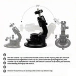 Car Phone Holder 2-in-1 Strong Suction Cup Stand Multi-angle Adjustable Mount with Phone Clamp for Dashboard Windshield
