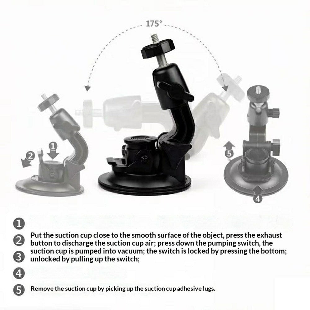 Car Phone Holder 2-in-1 Strong Suction Cup Stand Multi-angle Adjustable Mount with Phone Clamp for Dashboard Windshield
