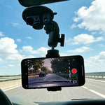 Car Phone Holder 2-in-1 Strong Suction Cup Stand Multi-angle Adjustable Mount with Phone Clamp for Dashboard Windshield