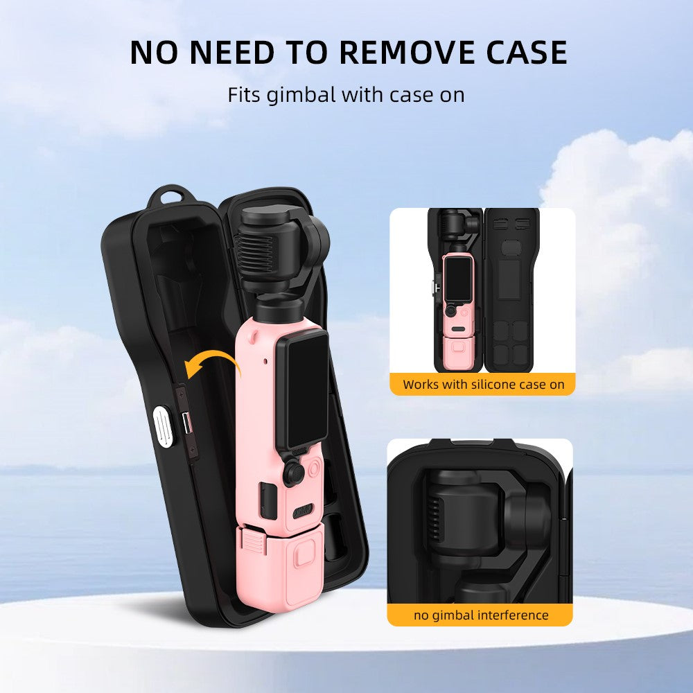 BRDRC Protective Case for DJI Osmo Pocket 4 / Pocket 3 ABS + Silicone Shock-Absorbing Storage Case with Wrist Strap