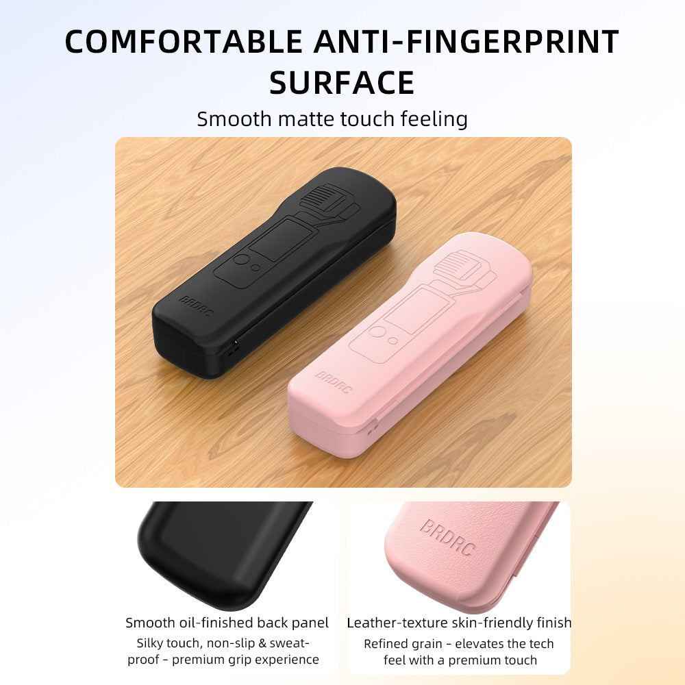 BRDRC Protective Case for DJI Osmo Pocket 4 / Pocket 3 ABS + Silicone Shock-Absorbing Storage Case with Wrist Strap