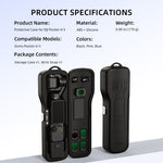 BRDRC Protective Case for DJI Osmo Pocket 4 / Pocket 3 ABS + Silicone Shock-Absorbing Storage Case with Wrist Strap