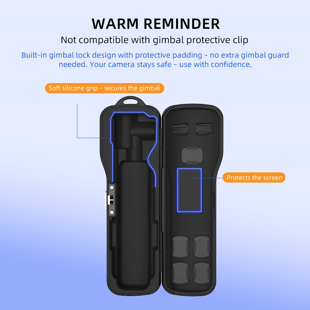 BRDRC Protective Case for DJI Osmo Pocket 4 / Pocket 3 ABS + Silicone Shock-Absorbing Storage Case with Wrist Strap