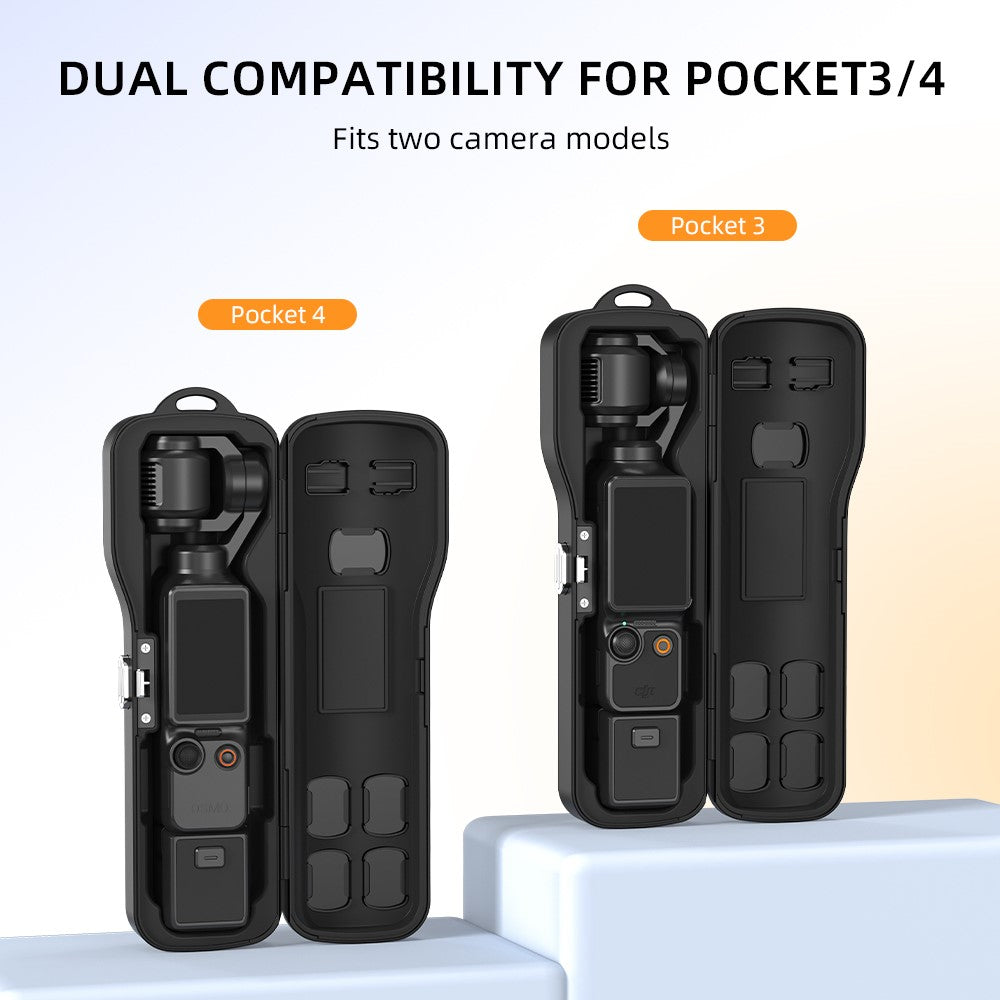 BRDRC Protective Case for DJI Osmo Pocket 4 / Pocket 3 ABS + Silicone Shock-Absorbing Storage Case with Wrist Strap