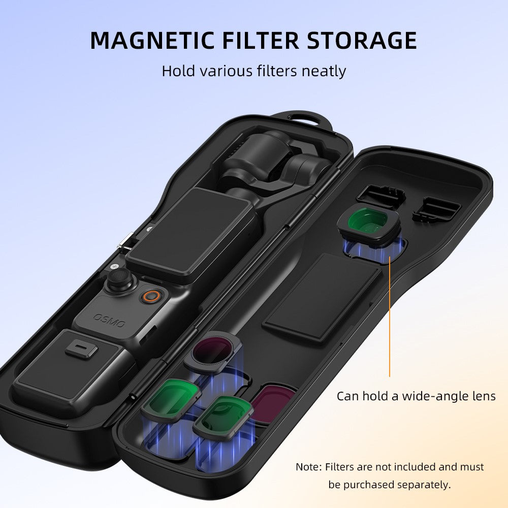 BRDRC Protective Case for DJI Osmo Pocket 4 / Pocket 3 ABS + Silicone Shock-Absorbing Storage Case with Wrist Strap